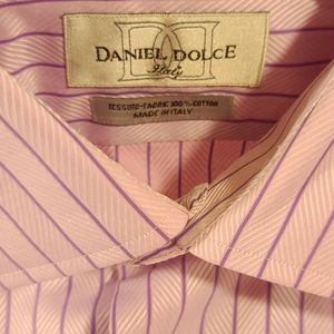 Daniel Dolce  Italian Dress Shirt. Pink. Sz.18.5